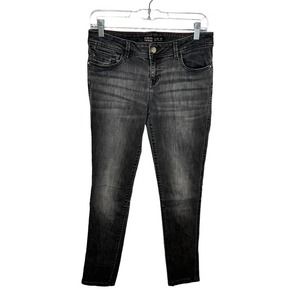 Zara Skinny Jeans Womens Mid Rise Stretch Pockets Grunge Hipster Black 8